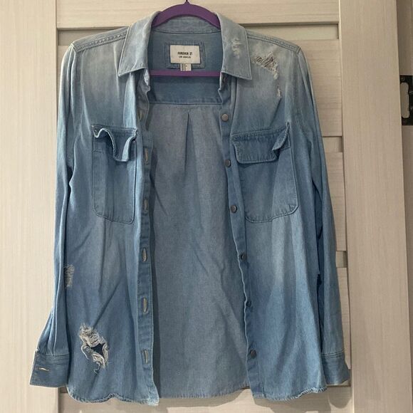 Forever 21 Jean Cardigan - Picture 1 of 2